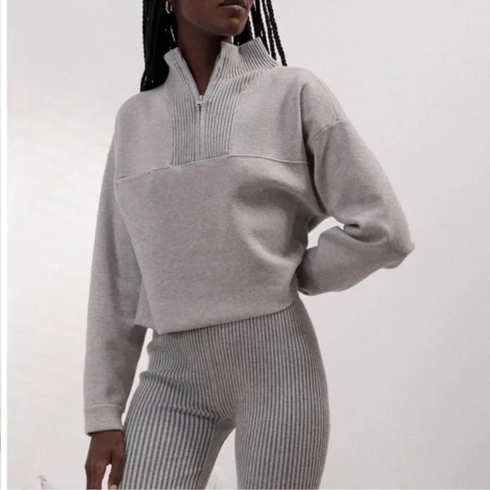 Gray Quarter-Zip Sweater